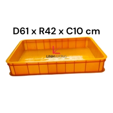 Sóng nhựa bít cao 1 tấc chịu được nhiệt độ kho lạnh, kích thước dài 61cm, rộng 42cm, cao 10cm