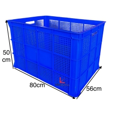 Sóng nhựa chở hàng, rổ shipper size đại dài 80, rộng 56, cao 50cm. Không có gù dưới đáy, lưới khít