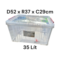 Thùng chữ nhật 35 lít, dài 52 x rộng 37 x cao 29cm