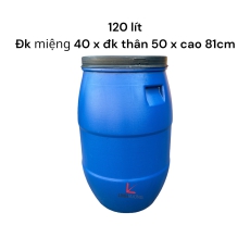 Thùng phuy nhựa 120l hàng mới 100%, đảm bảo an toàn khi chứa nước